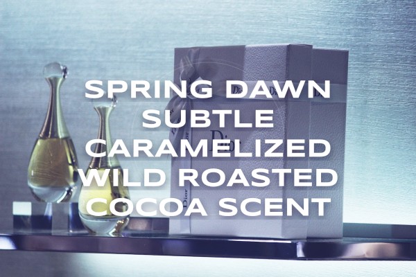 Spring dawn subtle caramelized wild roasted cocoa scent